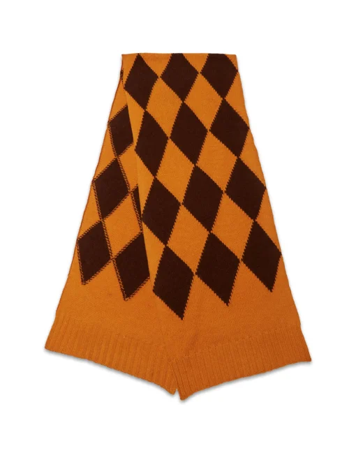 Argyle ScarfYellow / Brown in Wool