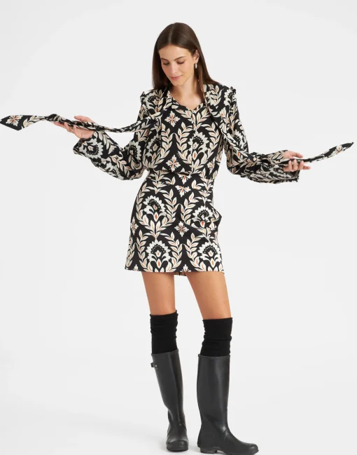 Ascot ShirtGhirlanda Black in Crepe De Chine