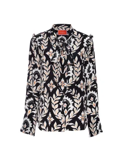 Ascot ShirtGhirlanda Black in Crepe De Chine
