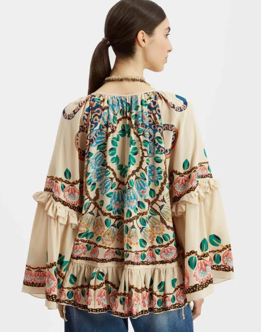 Boho BlouseEve Ecru in Crepe De Chine