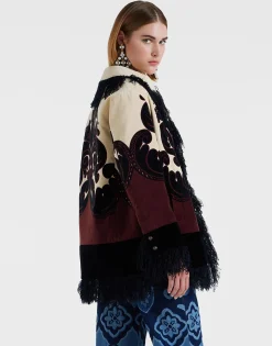 Bonanza JacketCorsini Placée Cream in Cotton Velvet With Fringes