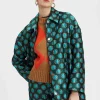 Boxy CoatWinter Sun Emerald in Jacquard
