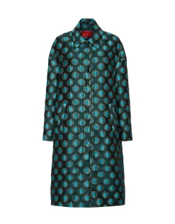 Boxy CoatWinter Sun Emerald in Jacquard