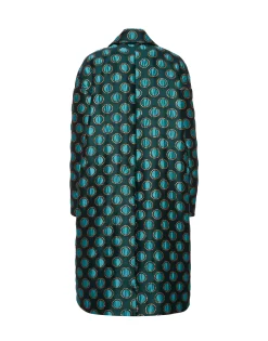 Boxy CoatWinter Sun Emerald in Jacquard