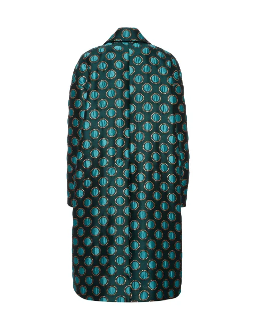 Boxy CoatWinter Sun Emerald in Jacquard