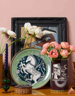 Decorative PlateThe Unicorn Light Green in Porcelain