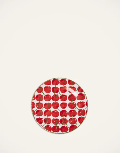 Dessert Plates Set Of 2Cherries Avorio in Porcelain