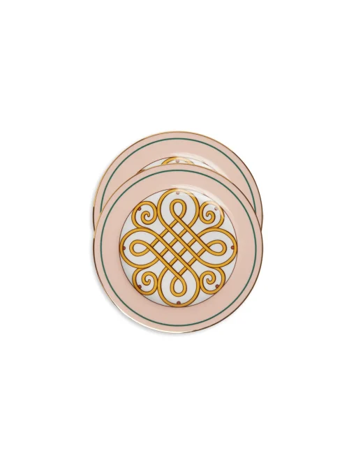 Dessert Plates Set Of 2Cortile Pink in Porcelain