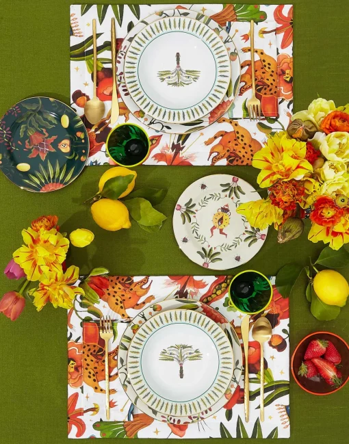 Dessert Plates Set of 2Dragonfruit in Porcelain