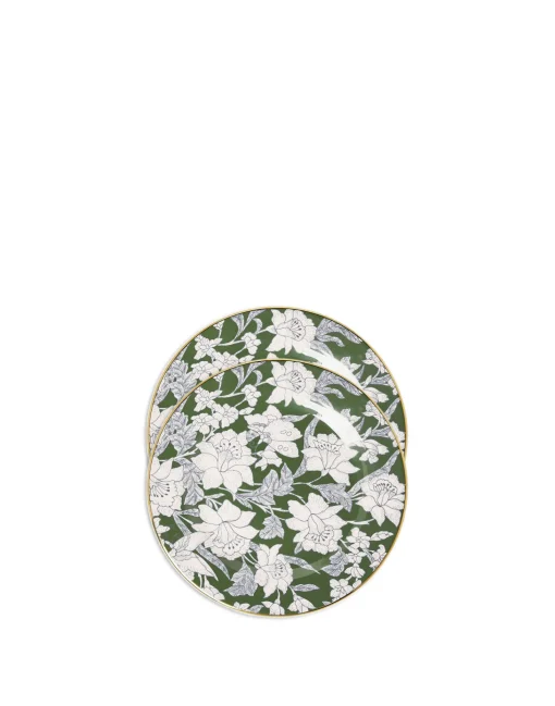 Dessert Plates Set Of 2Lilium Avorio in Porcelain