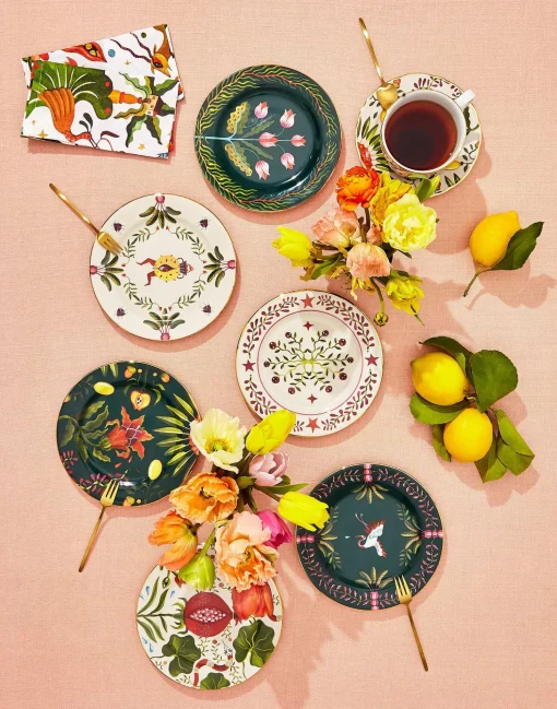 Dessert Plates Set of 6Mix in Porcelain
