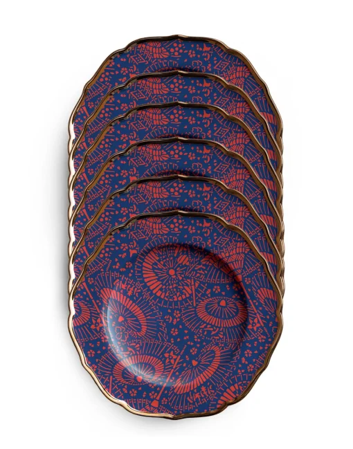 Dessert Plates Set of 6Ombrellini in Ceramica