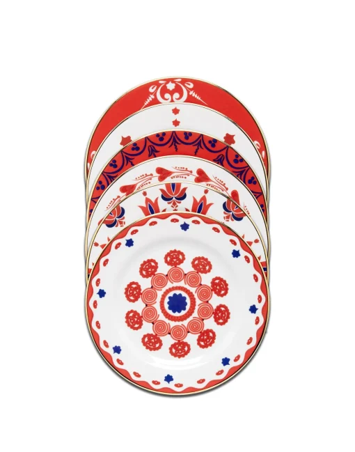 Dessert Plates Set Of 6Transylvania Mix in Porcelain