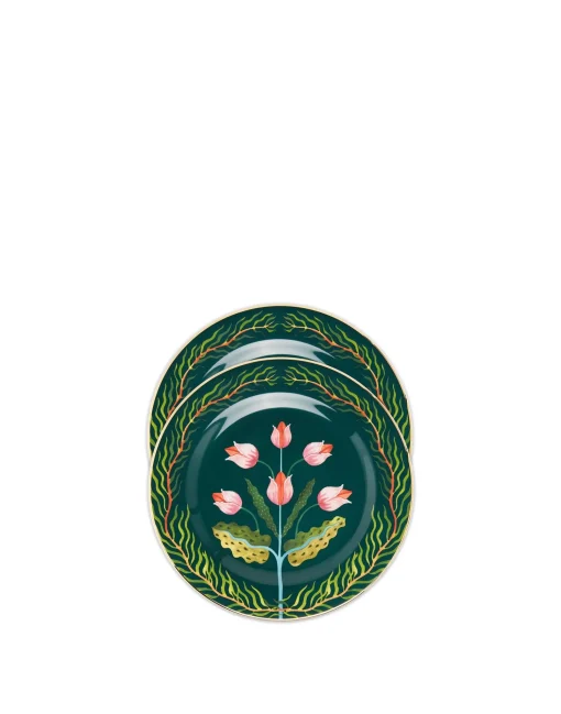 Dessert Plates Set of 2Tulips in Porcelain