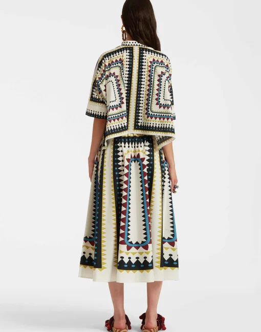 Drawstring SkirtDoric Placée Cream in Cotton Poplin