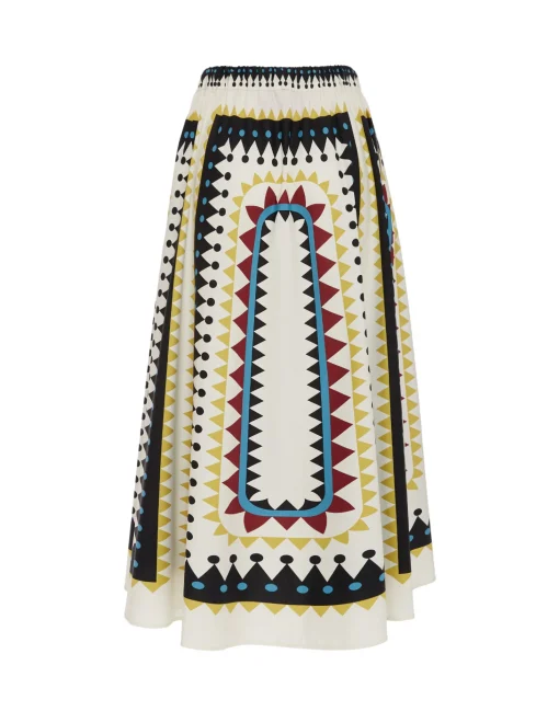 Drawstring SkirtDoric Placée Cream in Cotton Poplin
