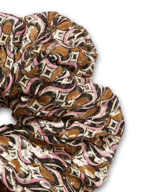 Giga ScrunchieJive Pink in Lurex Fil Coupé