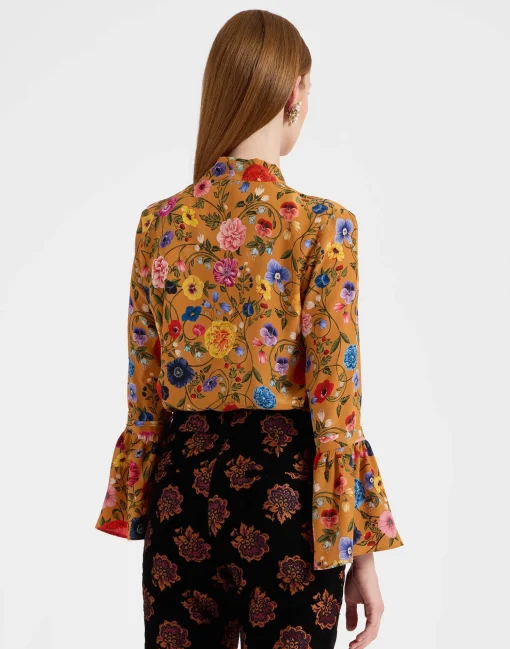Happy Wrist TopBotticelli Rust in Crepe De Chine Silk