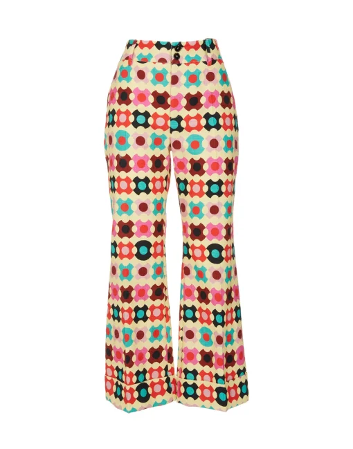 Hendrix PantsGroovy Dot Giallo in Shot Cotton