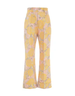 Hendrix PantsMoonflower Yellow in Jacquard