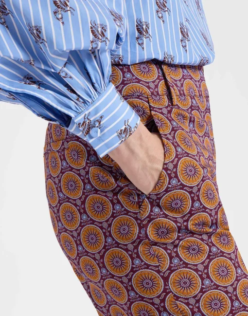 Hendrix PantsSovereign Mini Purple in Heavy Cotton Stretch
