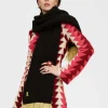 High Kick ScarfAnthracite in Wool With Feathers