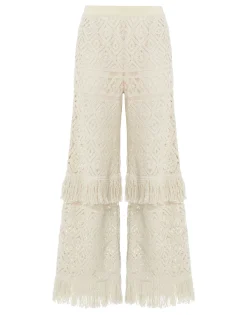 Lacey Palazzo PantsPlaza Cream in Macramé