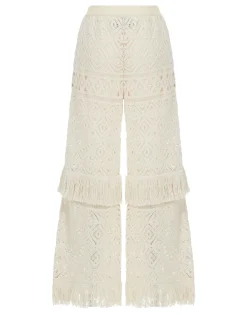 Lacey Palazzo PantsPlaza Cream in Macramé
