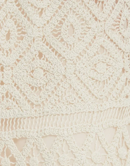 Lacey Palazzo PantsPlaza Cream in Macramé
