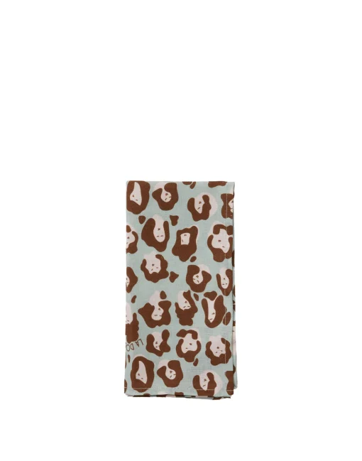 Large Napkins Set Of 2Lady Leopard Acqua in Linen