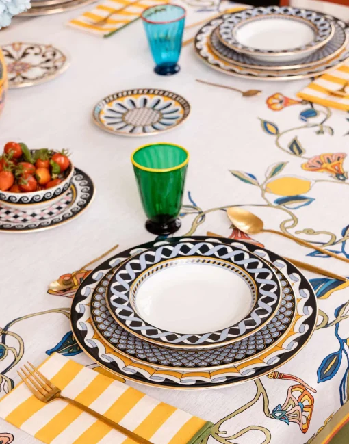 Large TableclothBorboni White in Linen