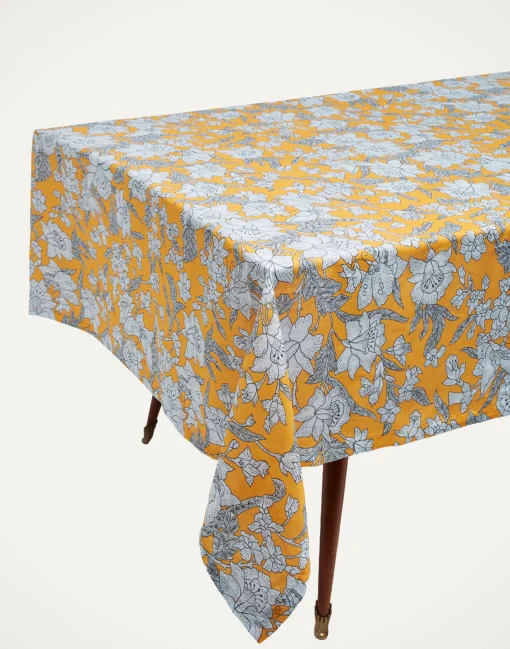 Large TableclothLilium Zafferano in Linen