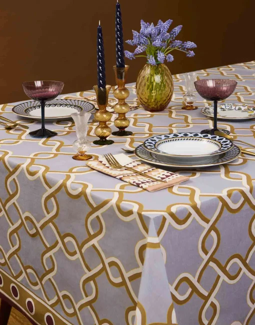 Large TableclothTackle Turquoise in Linen