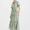 Long And Sassy DressFans Mint in Silk Twill