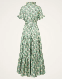 Long And Sassy DressFans Mint in Silk Twill