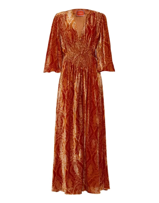 Long Camerino DressBanquet Orange in Devoré