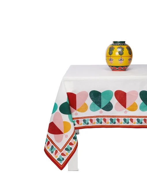 Medium Tablecloth (180x280)Farfalle Ring (Placed) in Linen