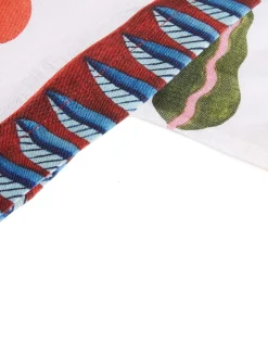 Medium TableclothWhite Turning Tulips in Linen