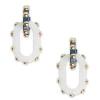 Nefertiti Double EarringsSolid Teal in Acrylic Resin