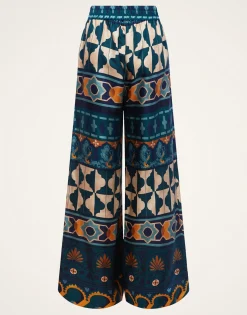 Palazzo PantsCasareale Placèe Emerald in Silk Twill