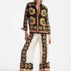 Palazzo PantsDaisychain Placée Orange in Silk Twill