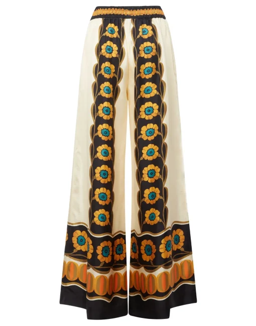 Palazzo PantsDaisychain Placée Orange in Silk Twill
