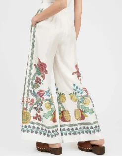 Palazzo PantsGrenadilla Placée Off White in Silk Twill