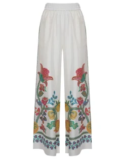 Palazzo PantsGrenadilla Placée Off White in Silk Twill