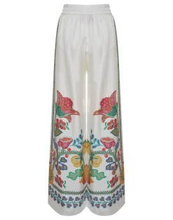 Palazzo PantsGrenadilla Placée Off White in Silk Twill