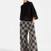 Palazzo PantsMini Tiles Black in Macramé
