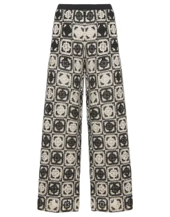 Palazzo PantsMini Tiles Black in Macramé