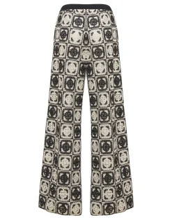 Palazzo PantsMini Tiles Black in Macramé