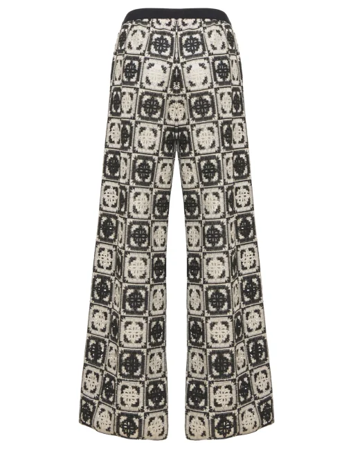 Palazzo PantsMini Tiles Black in Macramé