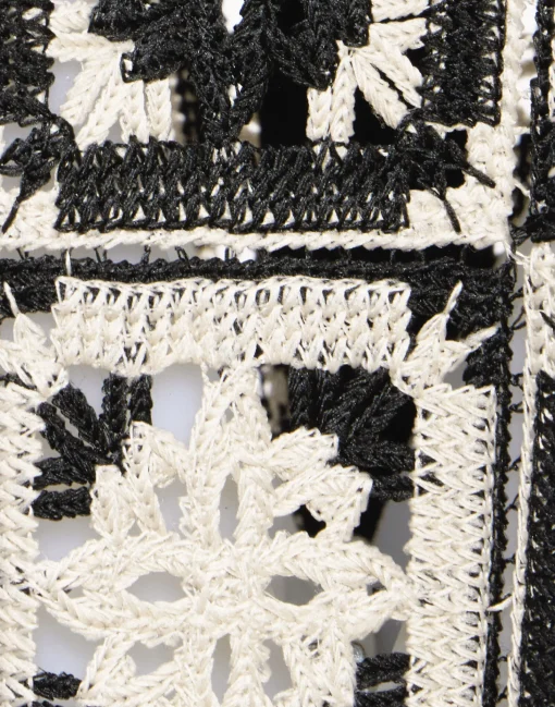Palazzo PantsMini Tiles Black in Macramé
